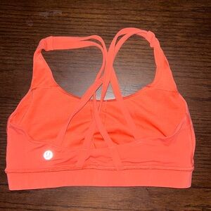 Orange Lulu sports bra size 2